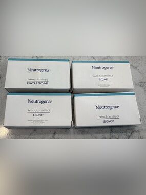 Neutrogena White Bath Soap Box with Teal Accent